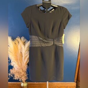 Amanda Smith Black Mini Dress with Satin Detail